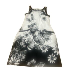 NINE WEST-Floral Black and White Kids Dress